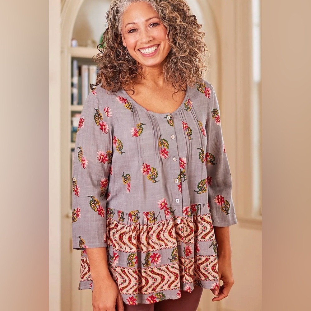 April Cornell Fleur Tunic Size W2/4X